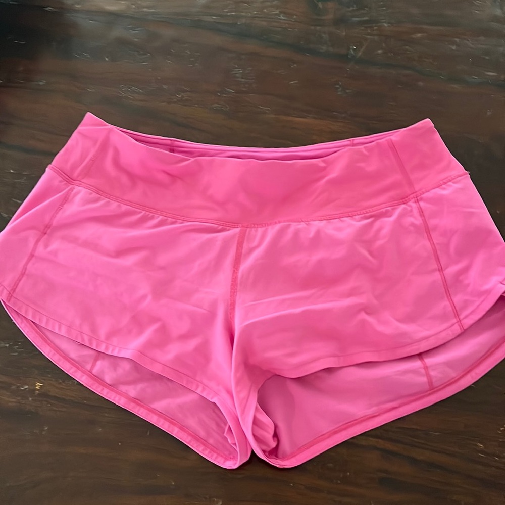 lululemon shorts, sonic pink color, 2.5 inch